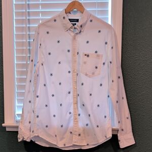 Express White Shirt with Navy Pattern